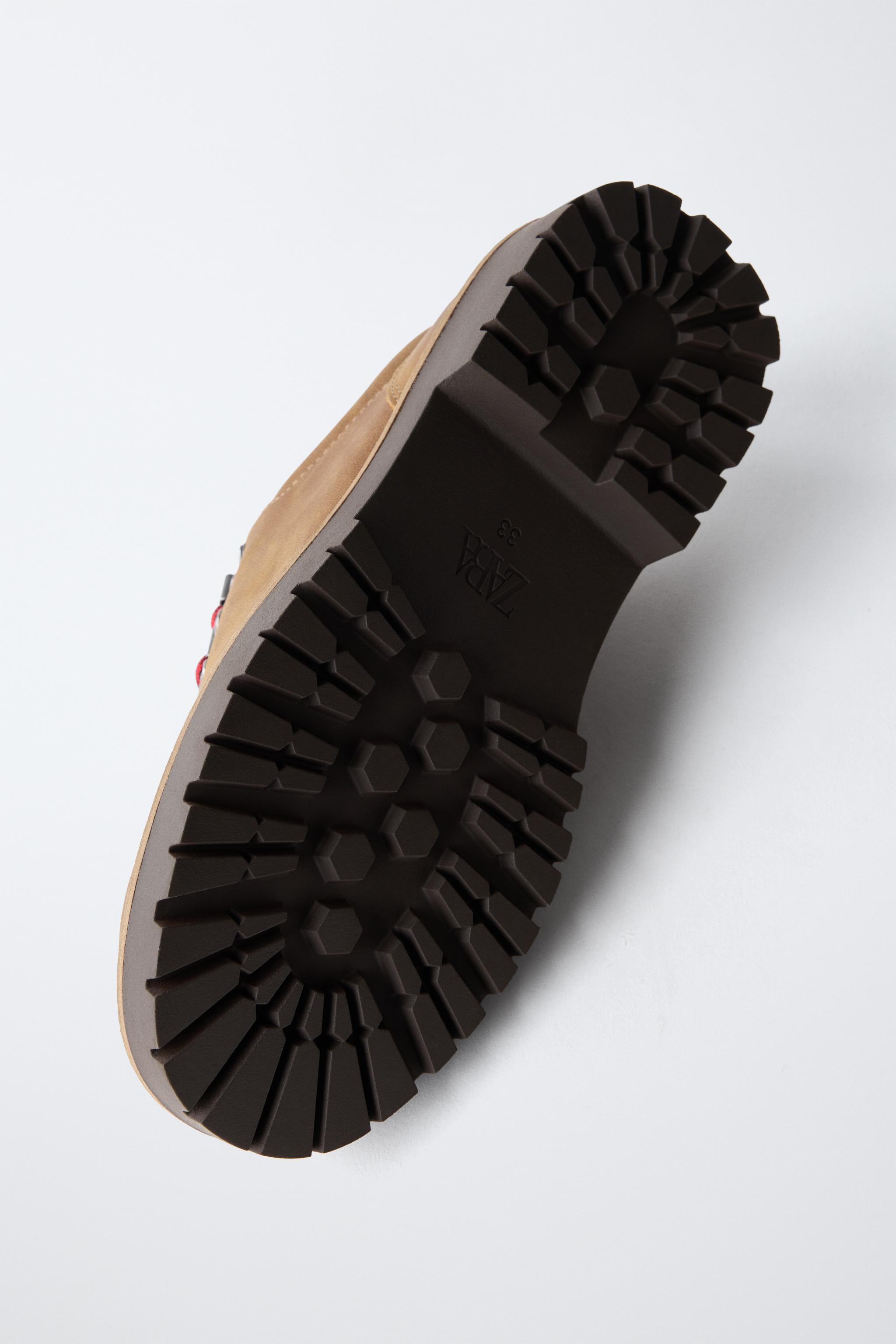 Обувь Zara LEATHER LACE-UP BLUCHER SHOES — фото 7
