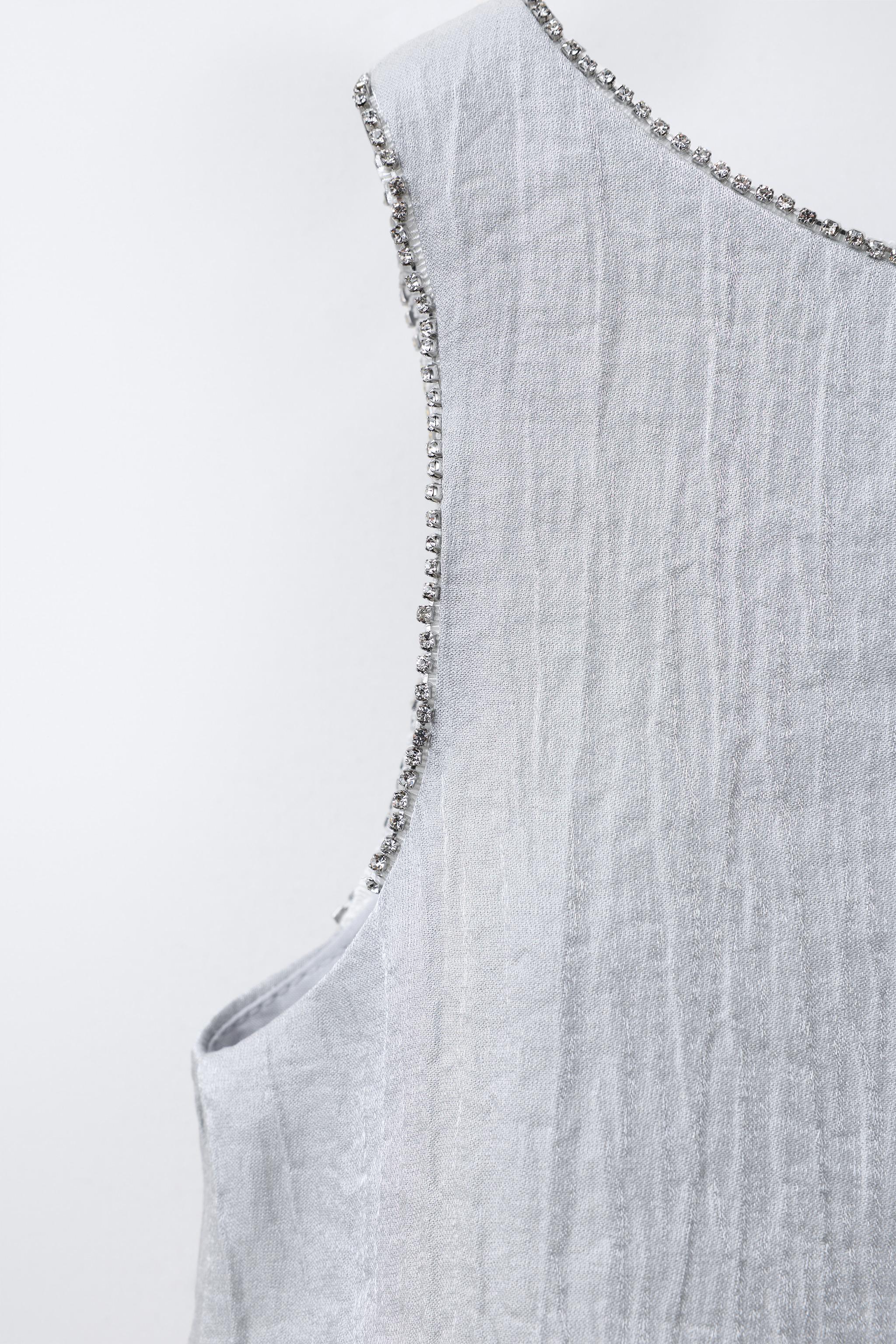 CRINKLED EFFECT SATIN TOP