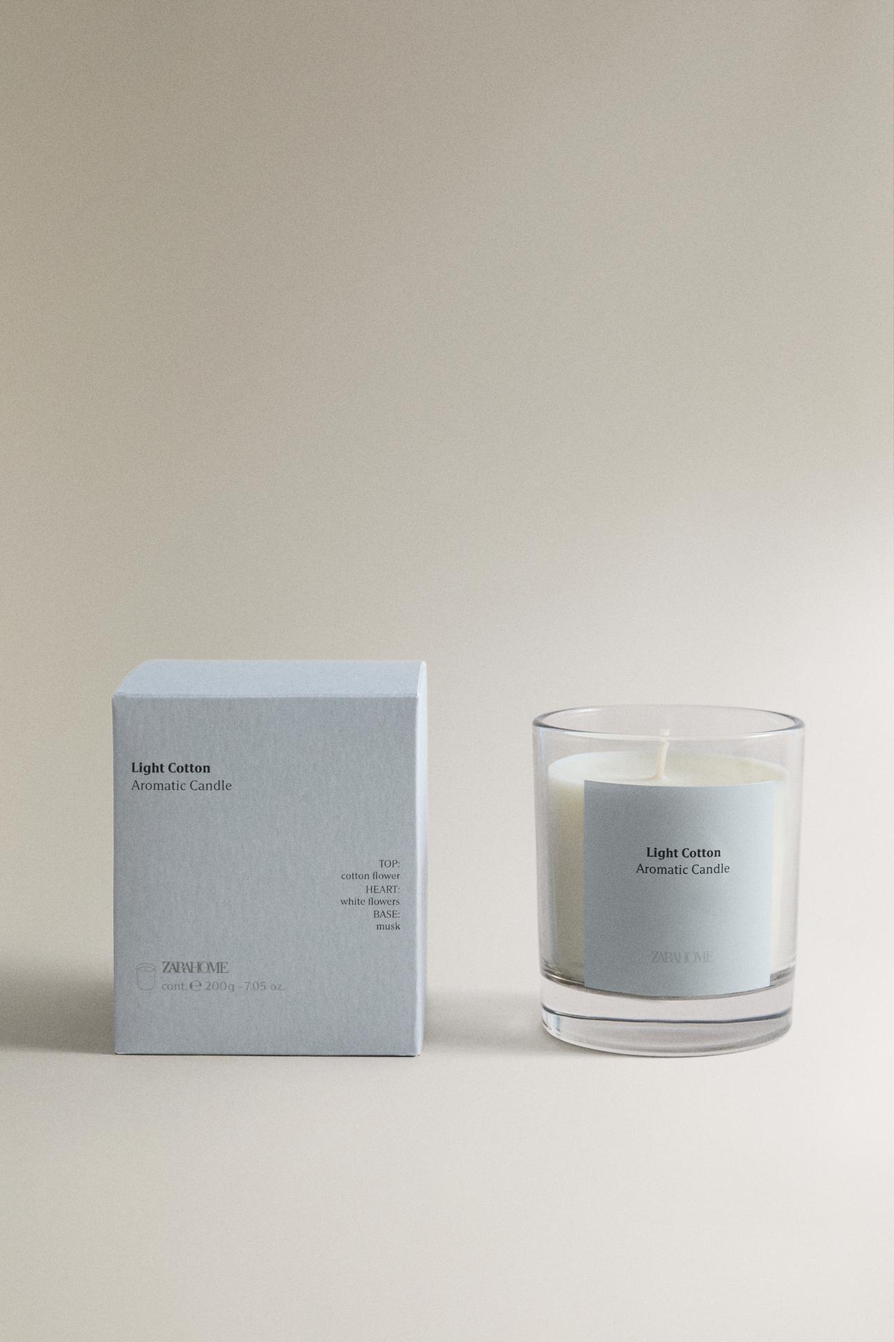 (200 G) LIGHT COTTON SCENTED CANDLE — white