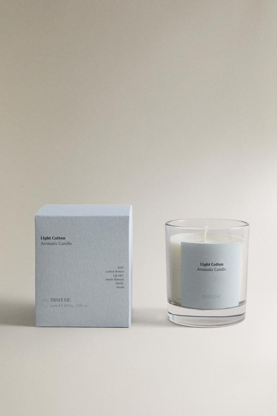 (200 G) VELA AROMÁTICA LIGHT COTTON - branco da Zara - Imagem 0