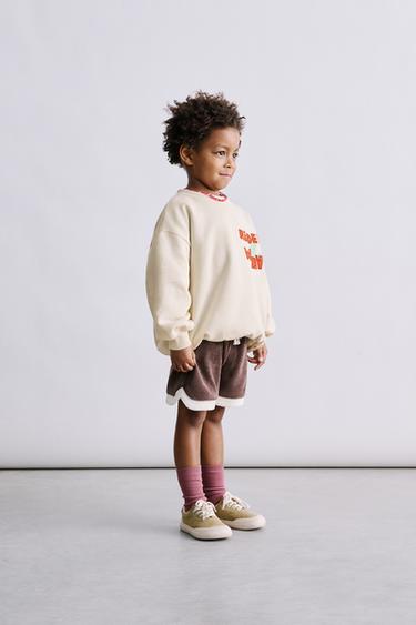 TERRY BERMUDA SHORTS WITH LABEL - Brown by Zara