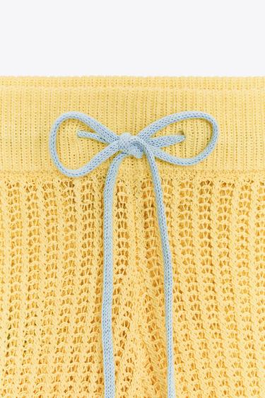 KNIT SHORTS - Light yellow by Zara