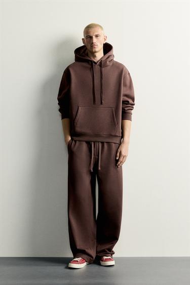 BASIC STRAIGHT-LEG JOGGERS - Brown by Zara