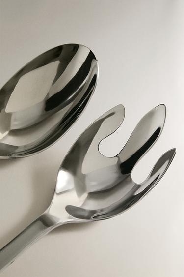 SALAD CUTLERY SET WITH CERAMIC HANDLE (SET OF 2) - GREEN by Zara - Image 1