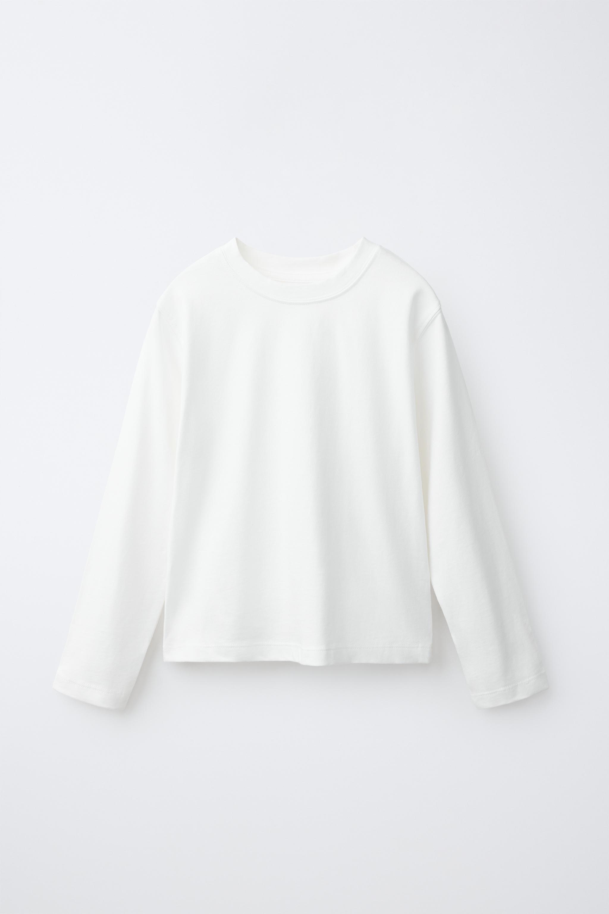 PLAIN LONG SLEEVE T-SHIRT — White