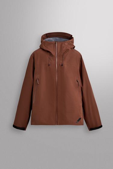 Zara SHELL WATERPROOF TECHNICAL JACKET - Brick