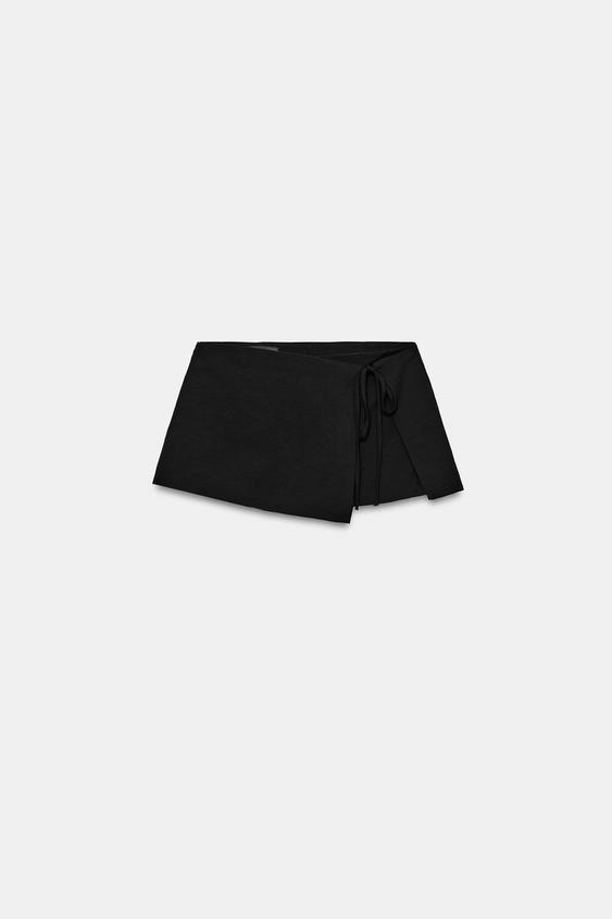 FALDA PANTALÓN LAZADA - Negro de Zara - Imagen 0