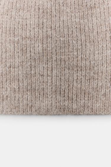 RIBBED KNIT BEANIE HAT - camel by Zara - Image 2