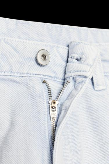 Zara TRF MID-RISE WIDE LEG JEANS - Light blue