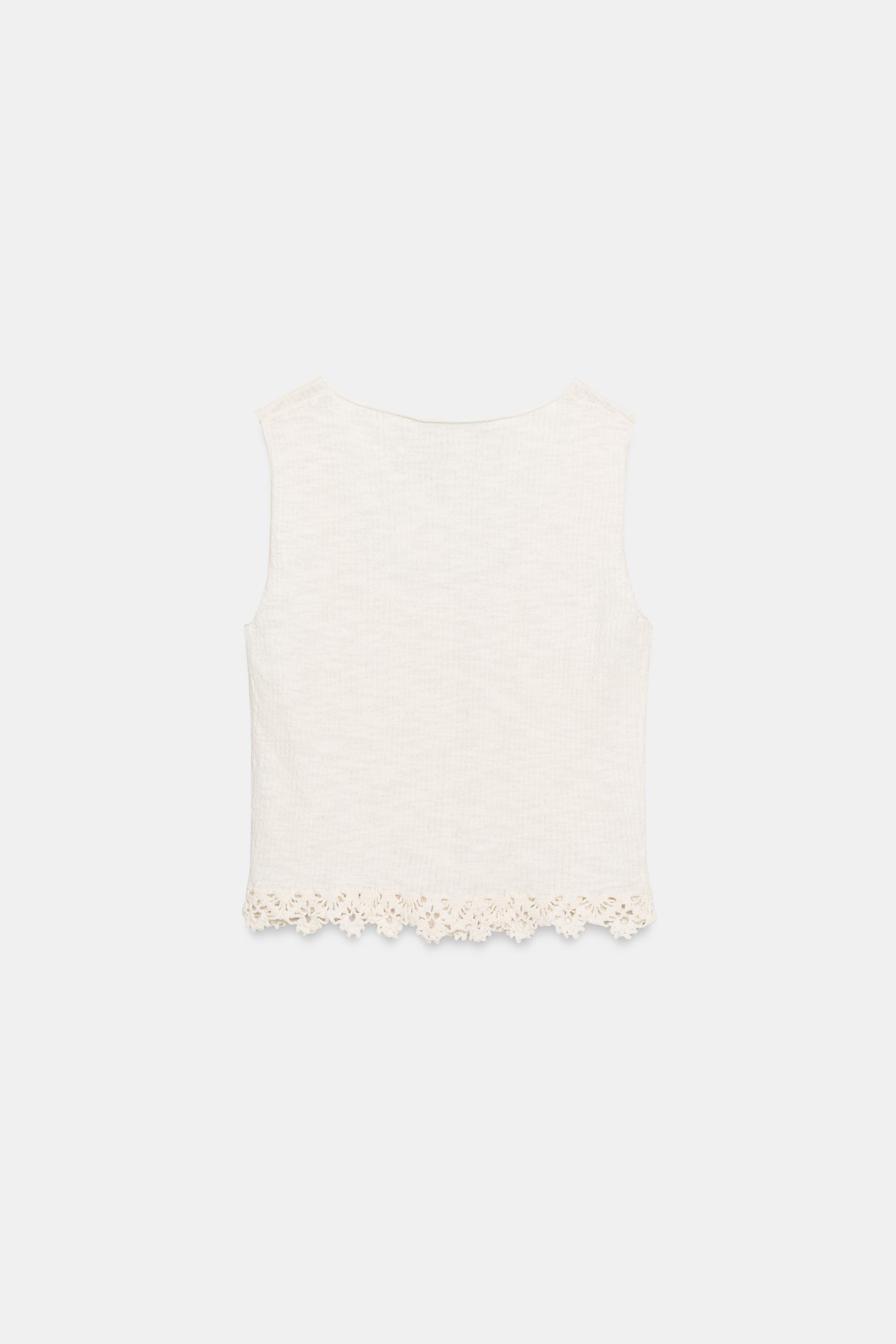 TOP EN MAILLE ET CROCHET AU BAS