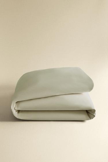 SATEEN DUVET COVER (300 THREAD COUNT) - Green by Zara - Image 4
