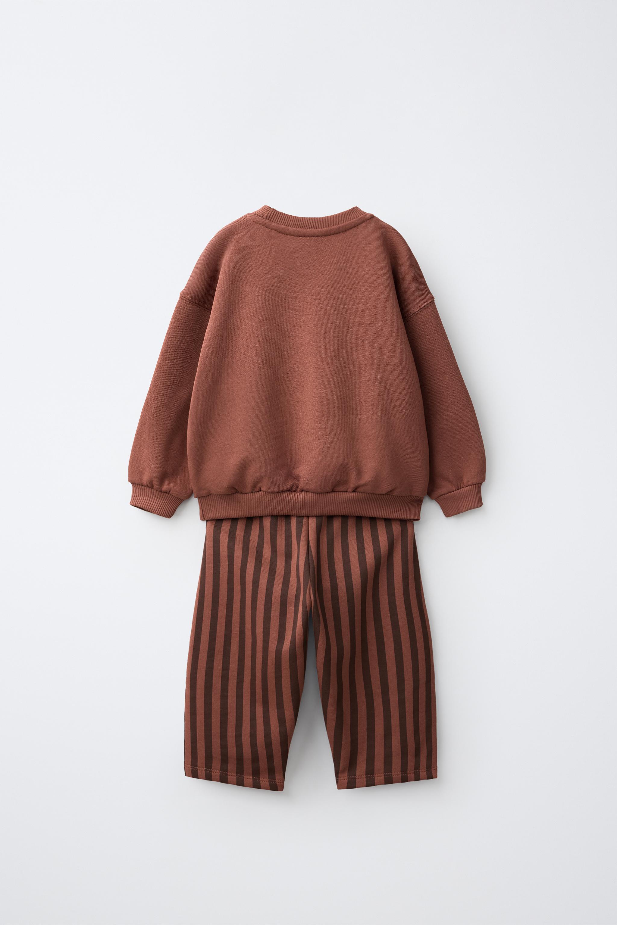 ENSEMBLE JOGGING SWEAT ET PANTALON WIDE LEG RAYURES