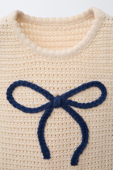 BOW KNIT TOP - Ecru by Zara - Image 2