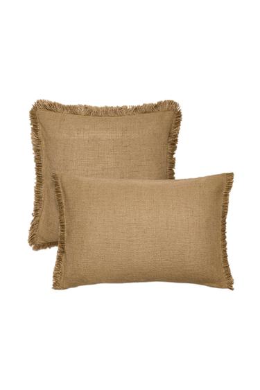 DEKOKISSENBEZUG MIT FRANSEN - Sandfarben von Zara