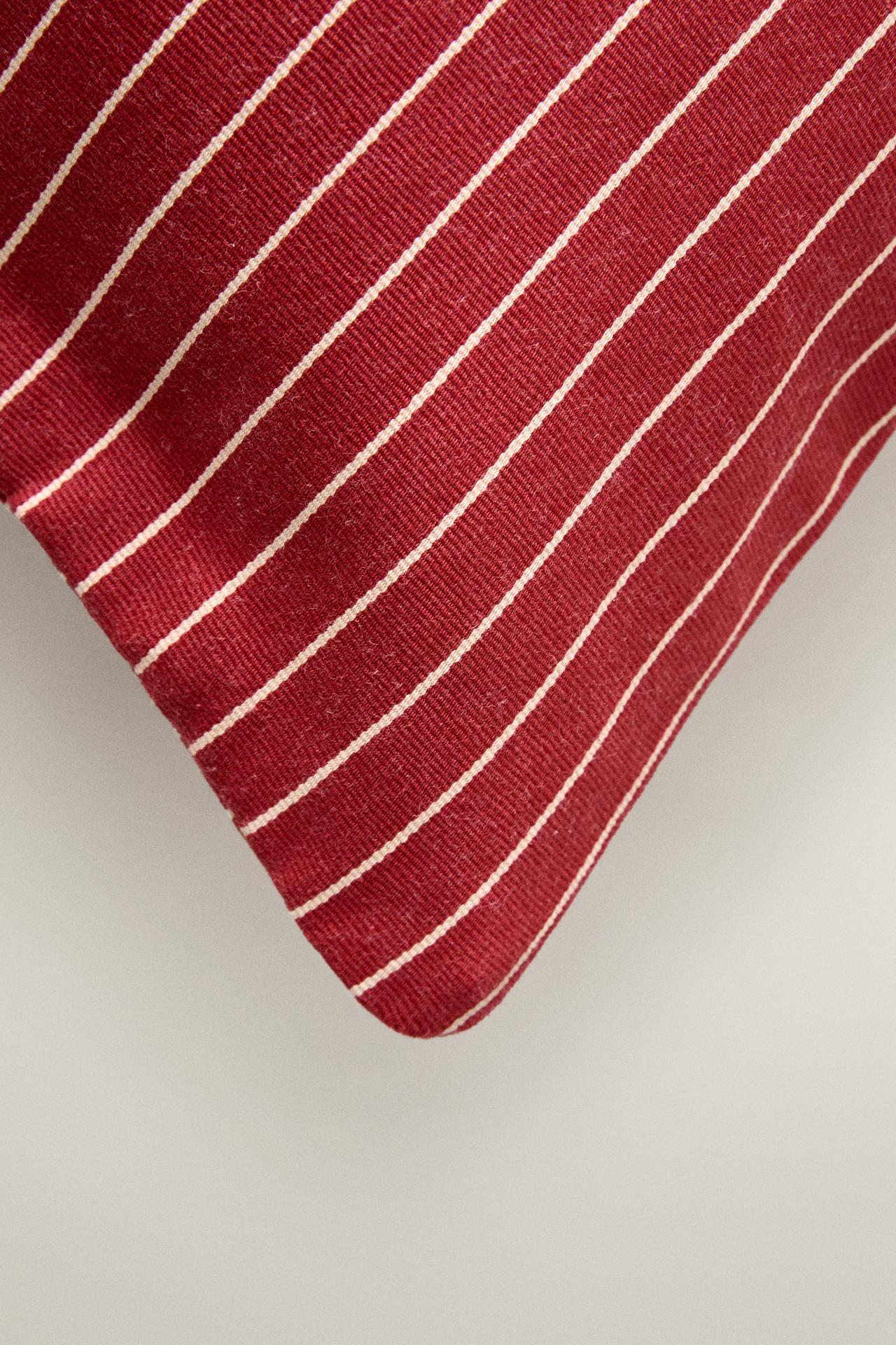 STRIPED COTTON THROW PILLOW COVER | KATHARINE POLE — Ecru / Red