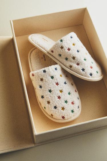 BADSTOFFEN OPEN BADSLIPPERS MET STERRENPRINT - Wit van Zara - Afbeelding 0