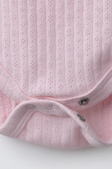 LOT DE TROIS BODYS À BRETELLES EN POINTELLE - Rose de Zara - Image 3