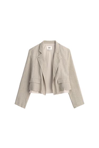 LIMITED EDITION STRIPED LINEN BLEND BLAZER - striped by Zara