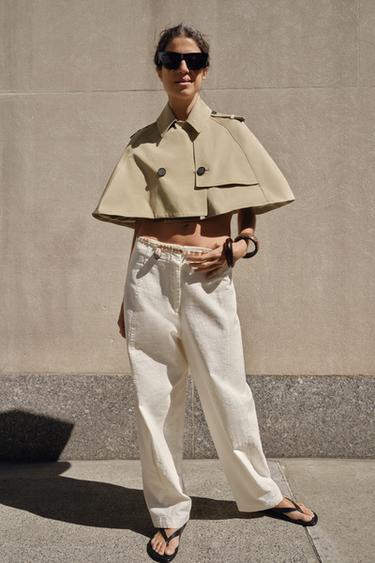 ZW COLLECTION LIMITED EDITION CROPPED TRENCH COAT - mid khaki by Zara