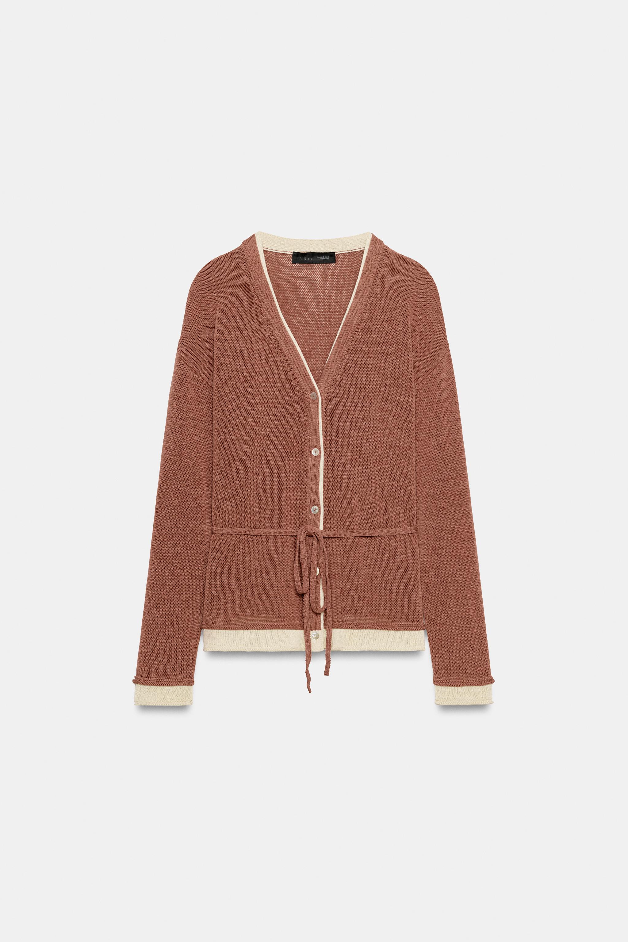 COMBINATION KNIT JACKET WITH BELT