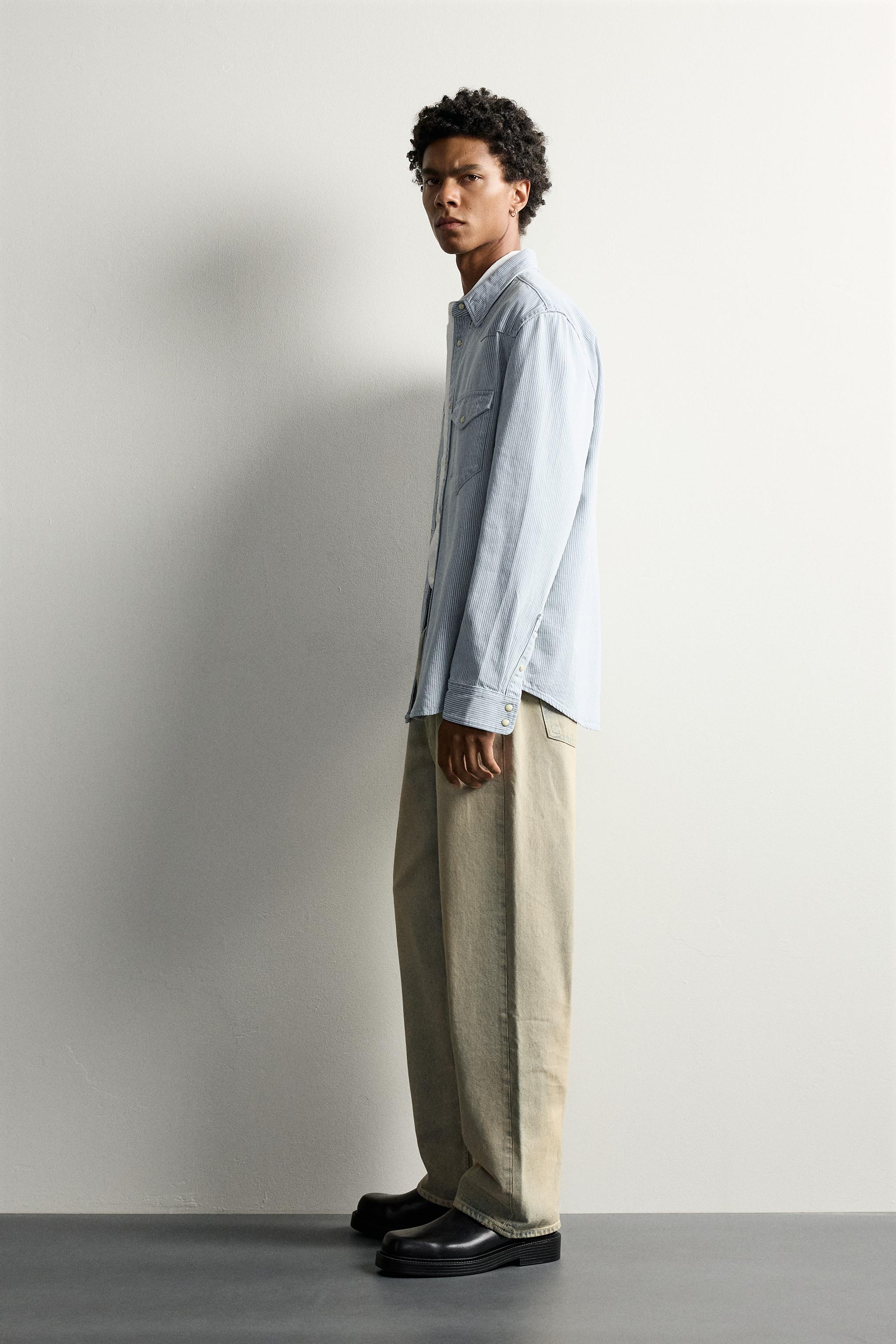 Zara REGULAR FIT WESTERN DENIM GÖMLEK görsel 4