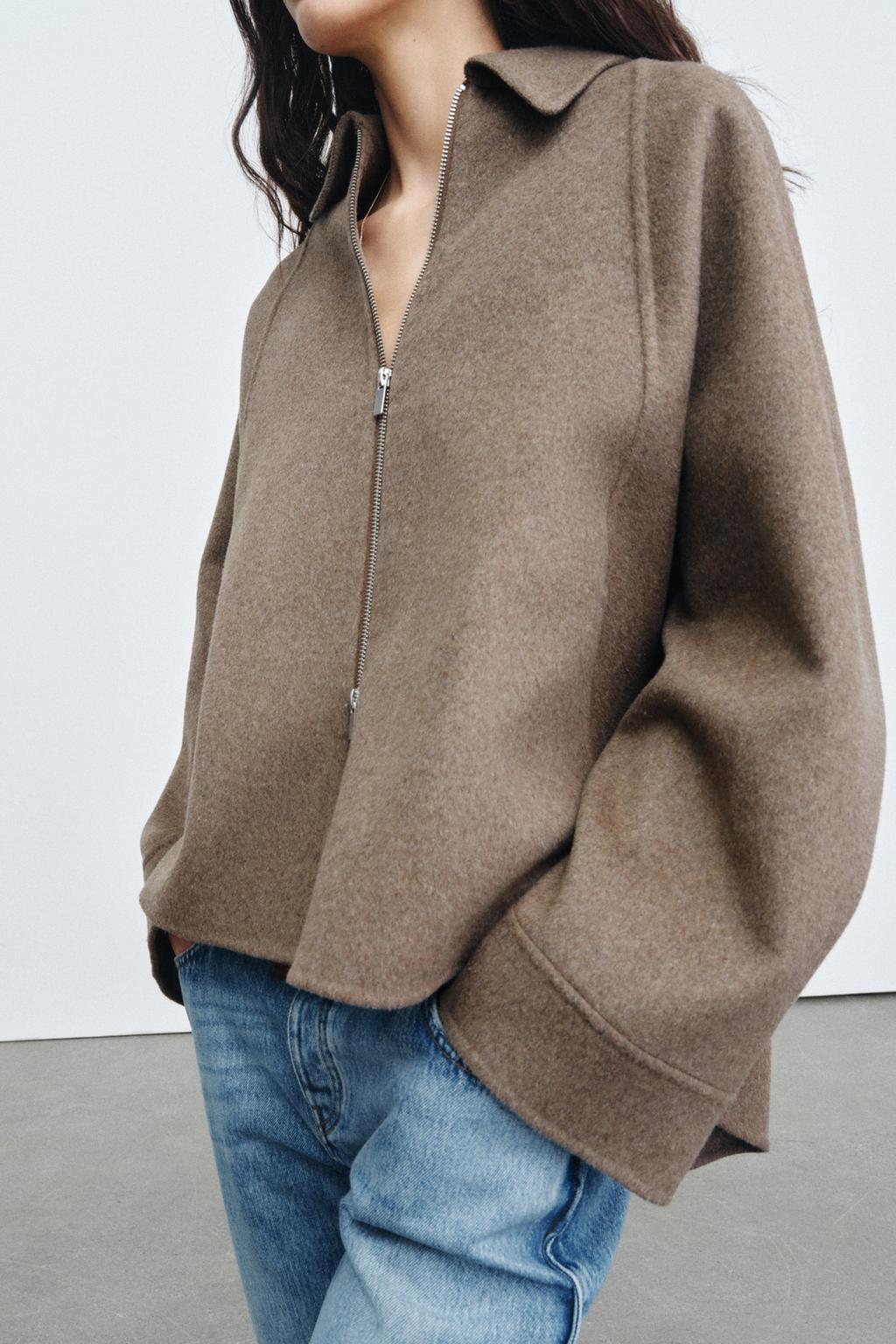 WOOL BLEND ZIPPER JACKET ZW COLLECTION - image 2