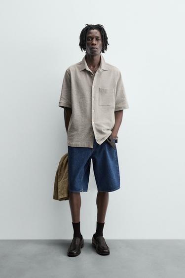 TEXTURED CHECK SHIRT - Black / White by Zara - Image 0
