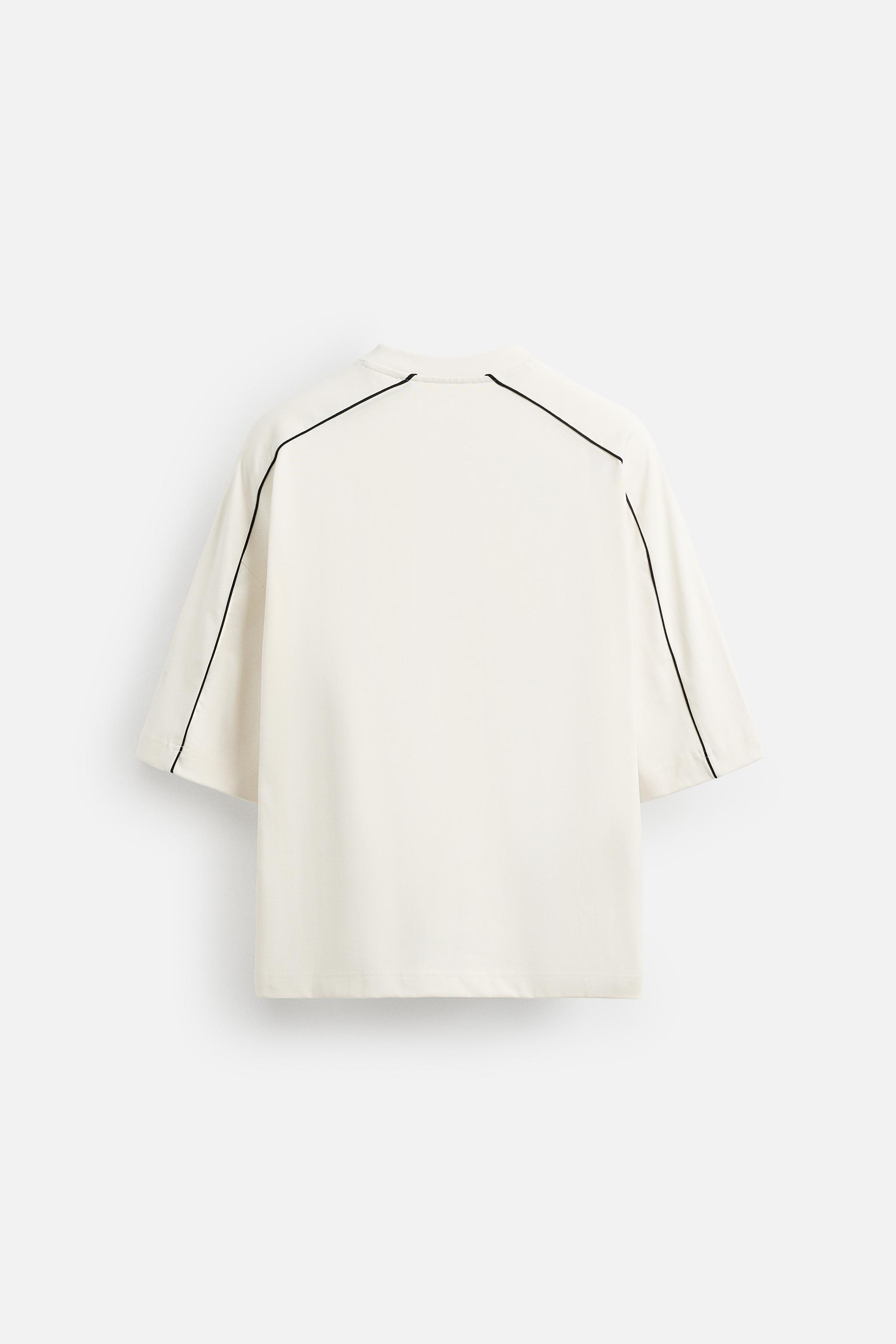 コントラストトリム付きスウェットシャツ - オフホワイト | ZARA