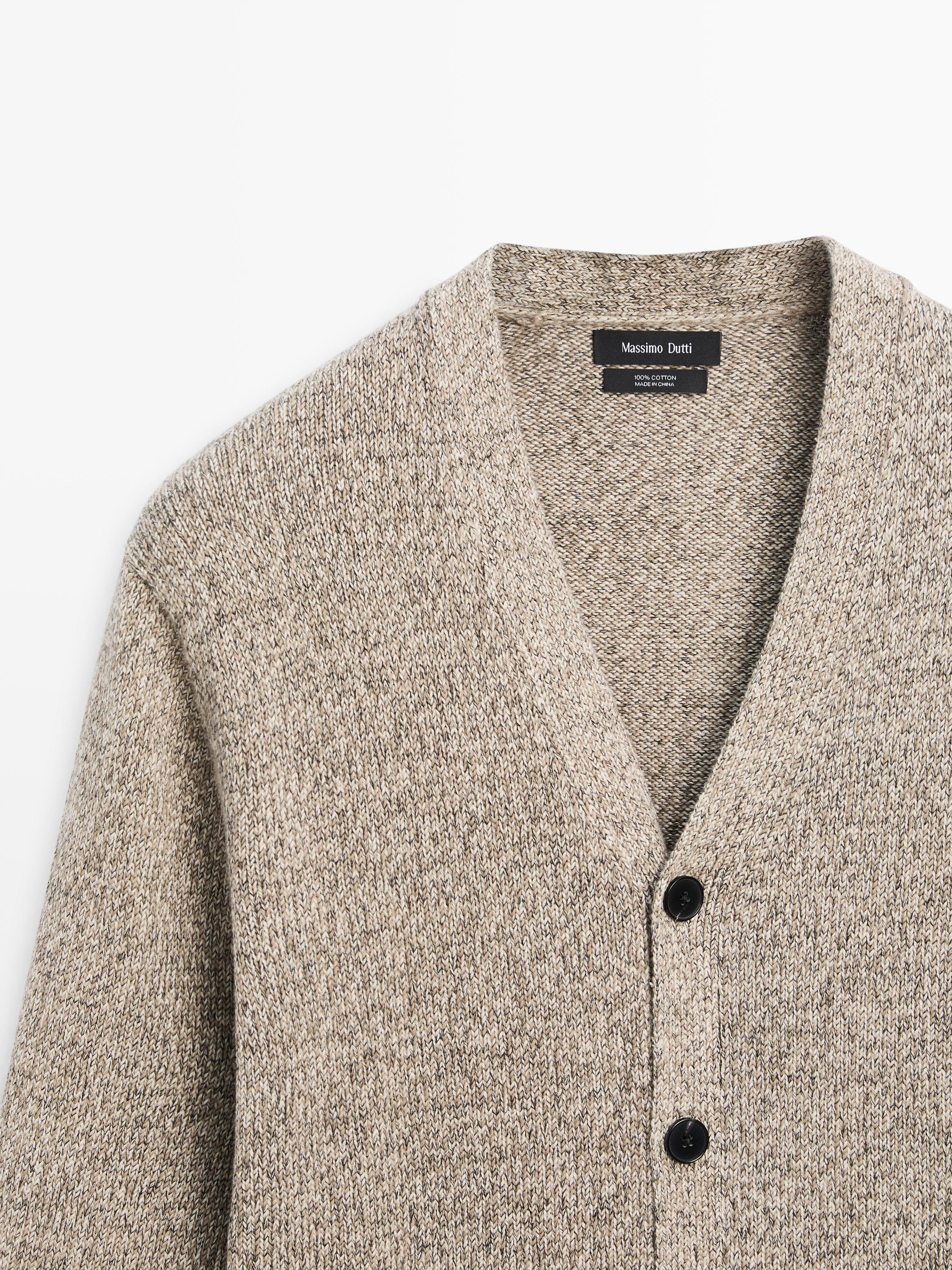 Cotton knit cardigan with buttons