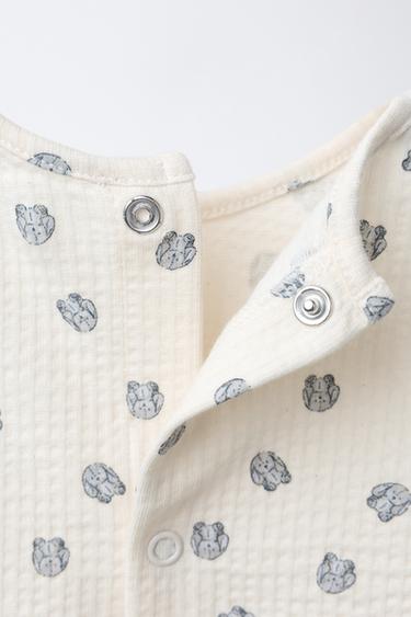 TEXTURED BUNNY T-SHIRT - Ecru by Zara - Image 3