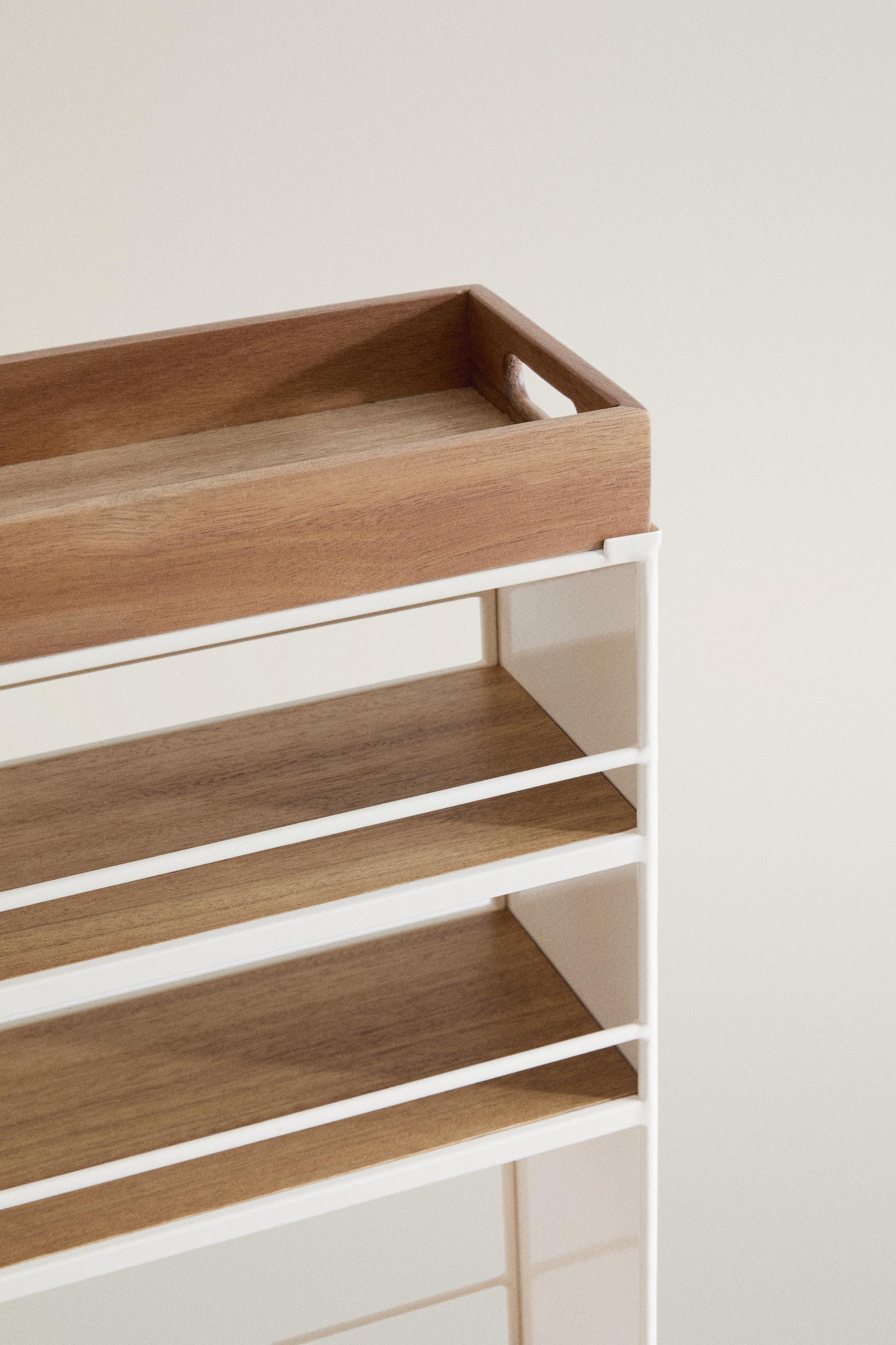 METAL AND WOOD STORAGE CART - Light beige | ZARA United States