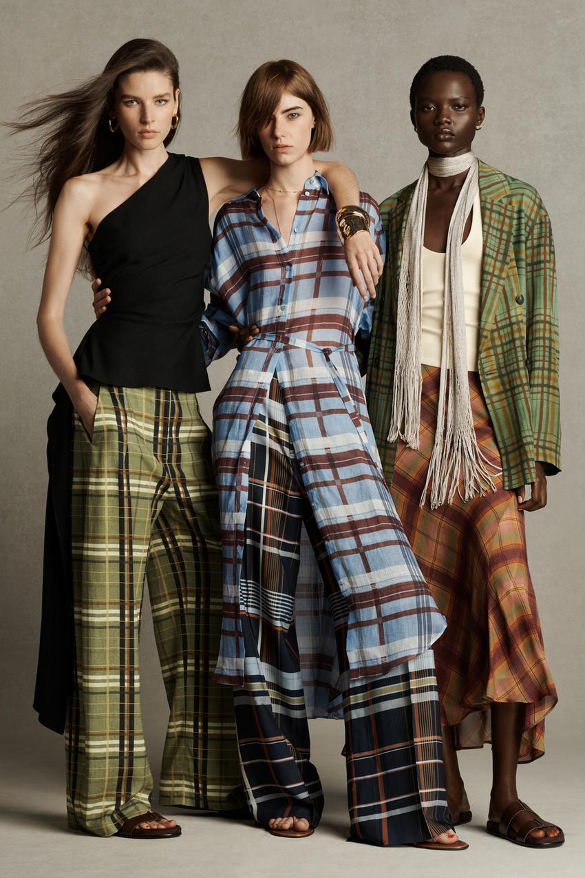 ZW COLLECTION PLAID MAXI SKIRT