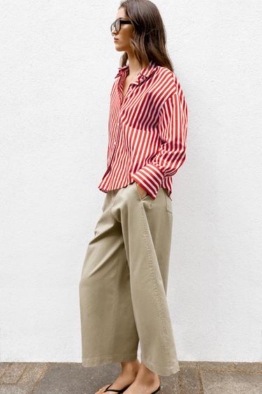 CHEMISE RAYÉE - Blanc / Rouge de Zara - Image 4