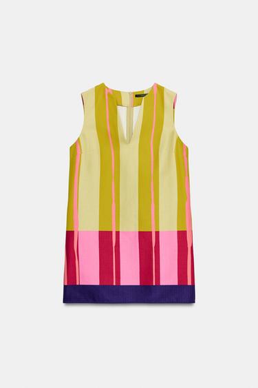 SHORT STRIPED DRESS - Multicoloured by Zara - Image 6