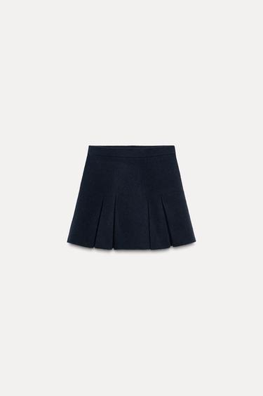 FALDA MINI PUNTO TABLAS - Marino de Zara