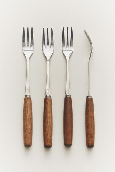 PACK OF WOODEN DESSERT FORKS (PACK OF 4) - Light beige by Zara - Image 4