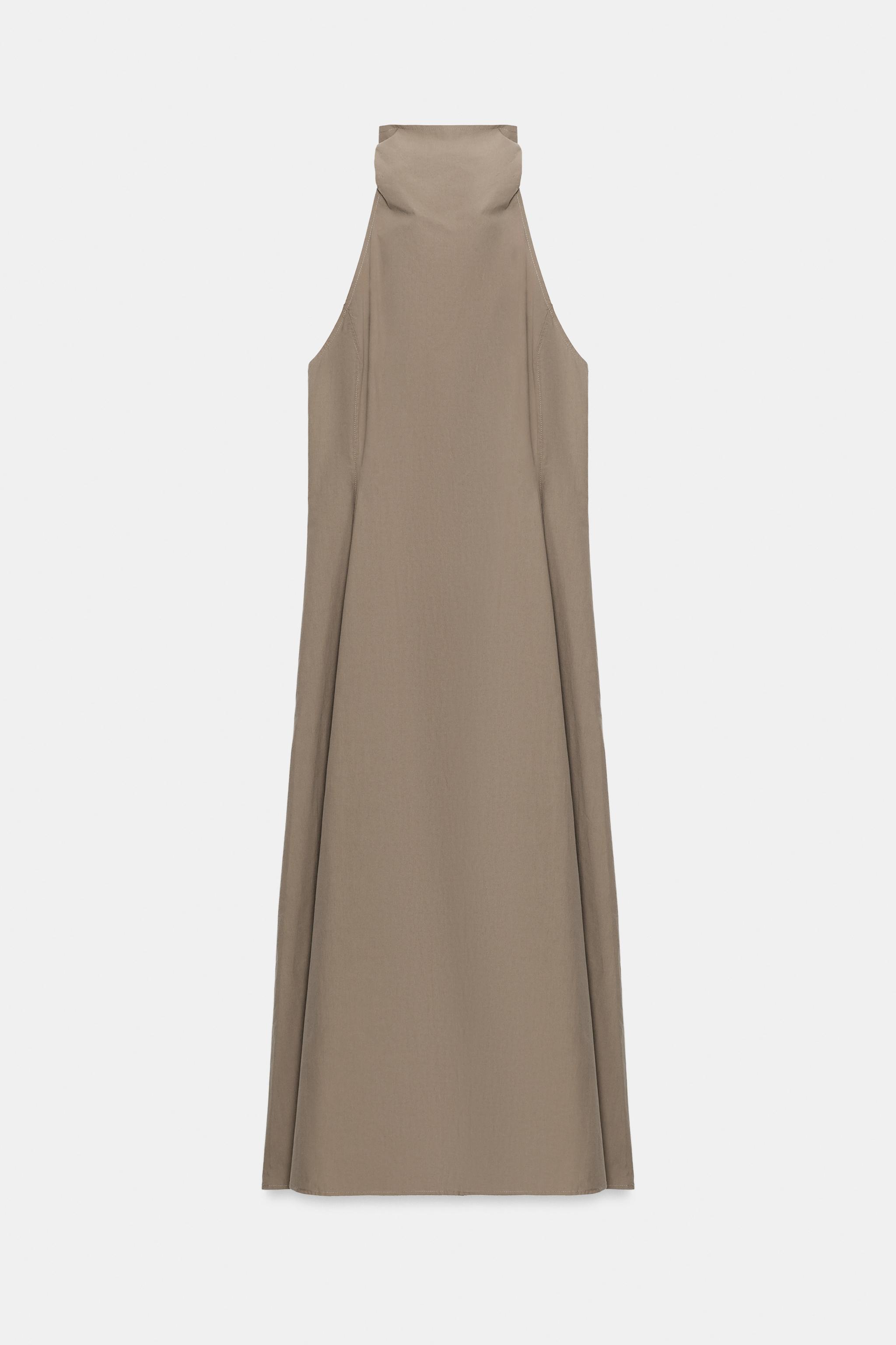 Женские платья Zara BUCKLE HALTER MIDI DRESS — фото 7
