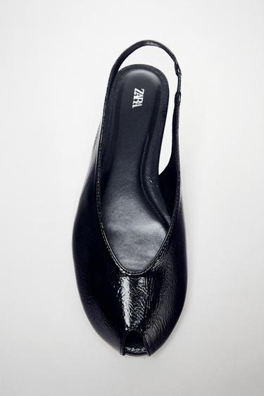 OPEN-TOE SLINGBACK SHOES - Black by Zara