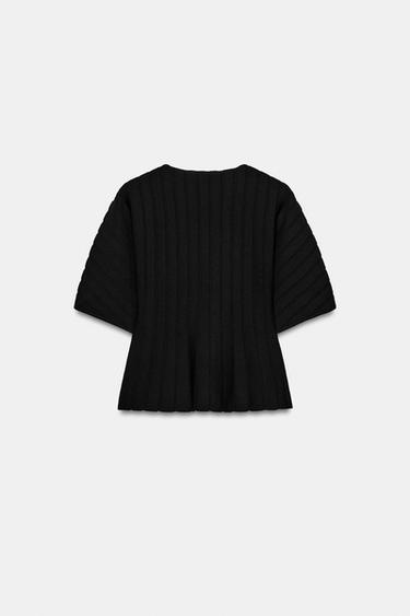 RIBBED KNIT TOP - Black by Zara - Image 0
