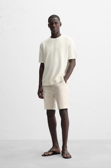 JACQUARD T-SHIRT MET GOLF - Gebroken wit van Zara - Afbeelding 0