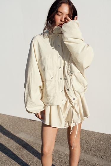 VESTE EN NYLON AVEC POCHES - Beige de Zara - Image 3