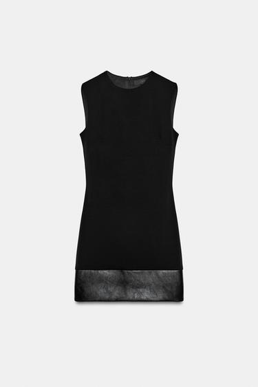 CONTRASTING MINI DRESS - Black by Zara