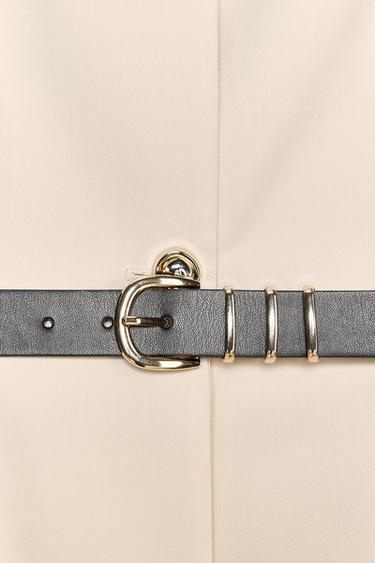 LONG WAISTCOAT WITH BELT - Sand by Zara - Image 8