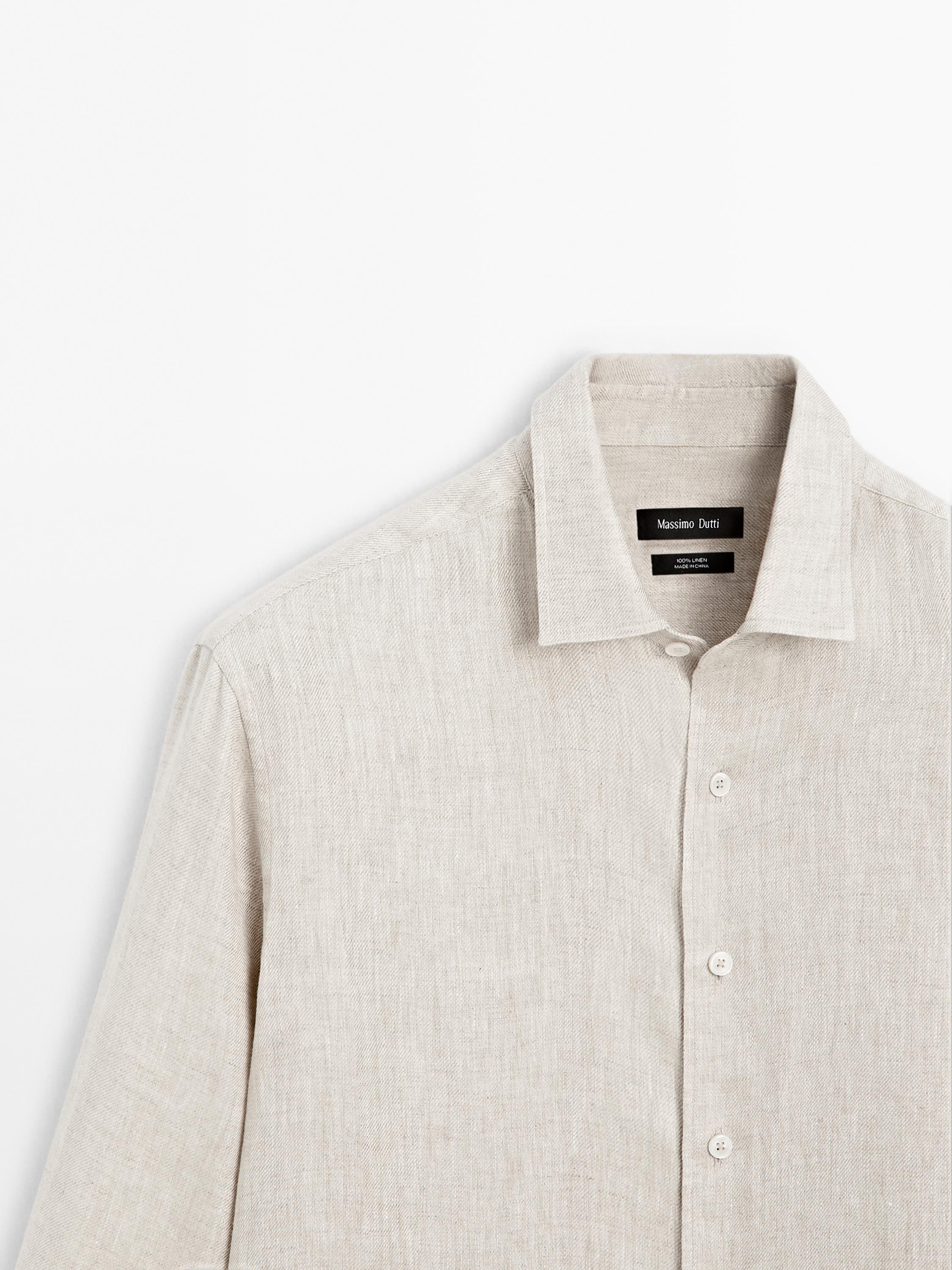 Faded linen regular fit shirt