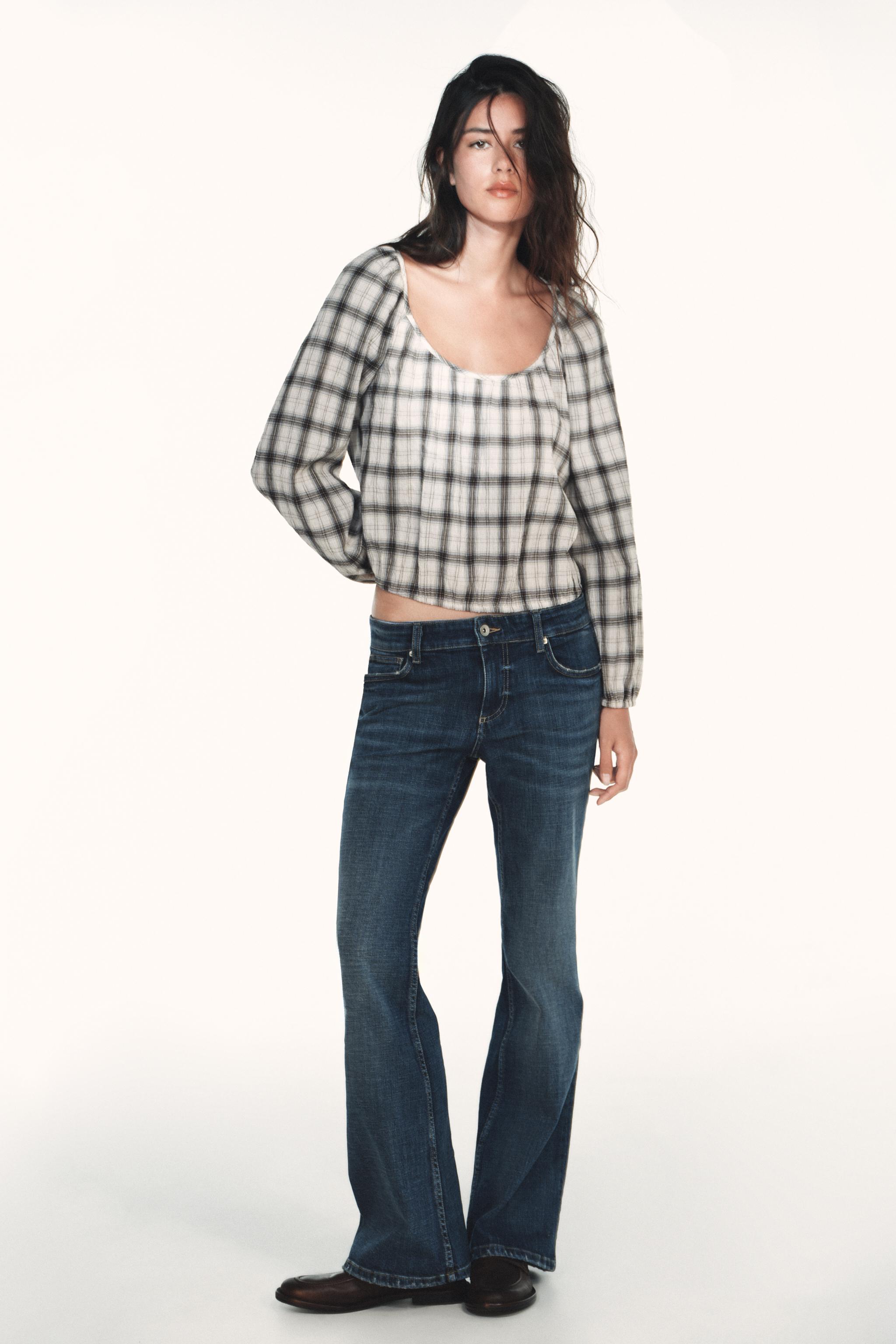 ELASTIC PLAID SHIRT — Ecru / Blue (alternate view)