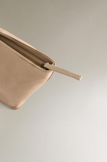NUBUCK LEATHER WASH BAG - Ecru White by Zara - Image 4