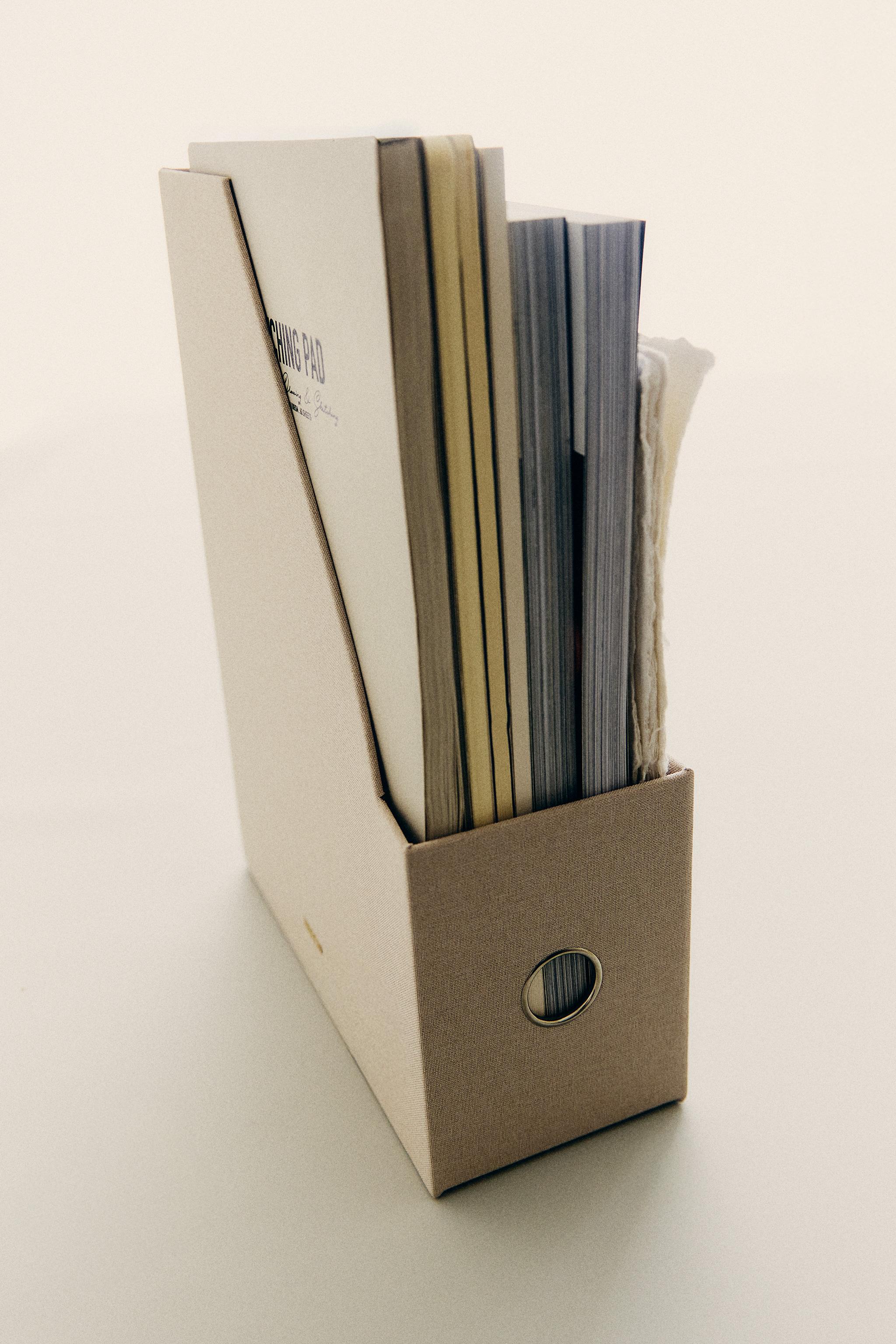 LINEN DESK FILE HOLDER