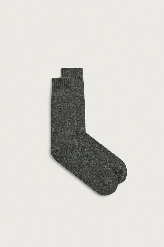 Zara TEXTURED BOTONATO SOCKS - Gray marl - Image 0