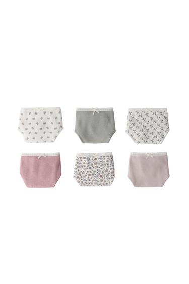 Zara 6-14 YEARS / SIX-PACK OF TINY FLORAL UNDERWEAR - Pink