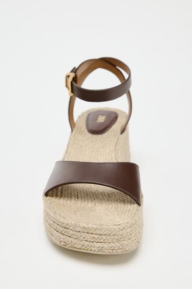 PLAITED TOP WEDGES - Dark tan by Zara - Image 5